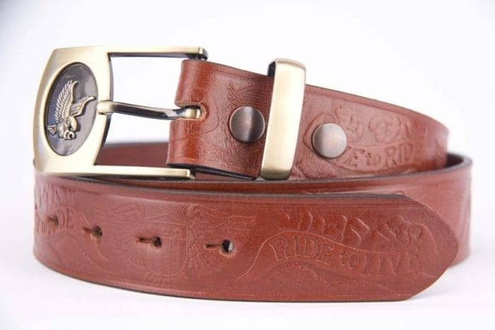 Bikers Genuine Leather Belt with Buckle