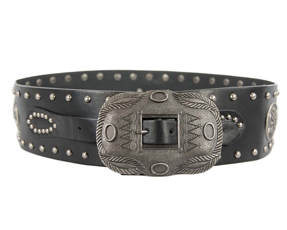 black ladies leather belt