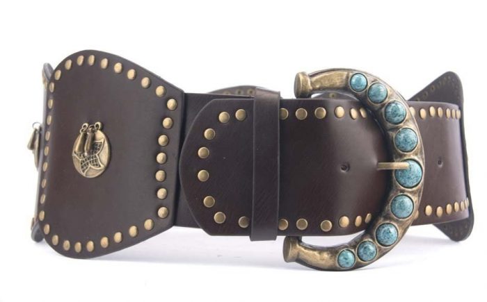 Ladies black or brown leather wide belt LS-2003 - Image 2