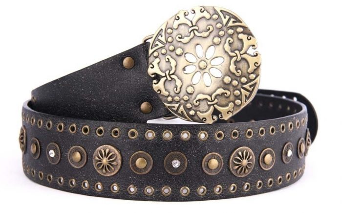 Brown or Black womens leather belt LS-2027