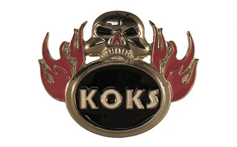 KOKS skull and flames belt buckle C17-114