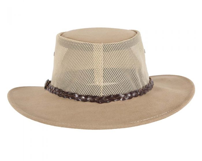 Beige Suede Leather Australian Cooler hat by Jacaru - Image 7