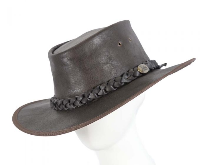 Dark Brown Buffalo Leather Australian hat by Jacaru