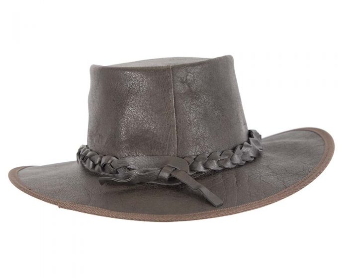 Dark Brown Buffalo Leather Australian hat by Jacaru - Image 5