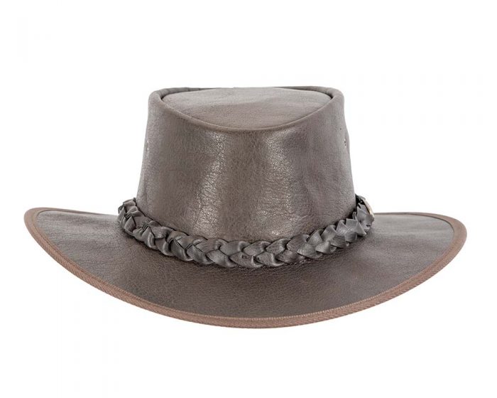 Dark Brown Buffalo Leather Australian hat by Jacaru - Image 3