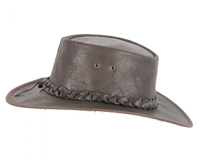 Dark Brown Buffalo Leather Australian hat by Jacaru - Image 6