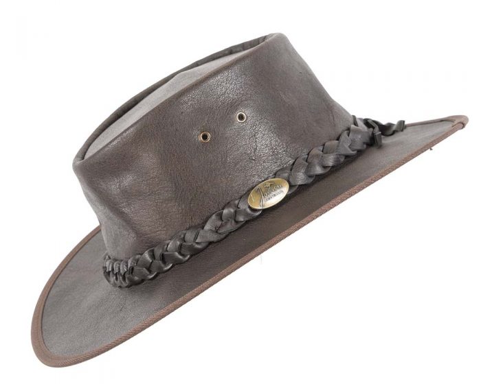 Dark Brown Buffalo Leather Australian hat by Jacaru - Image 2