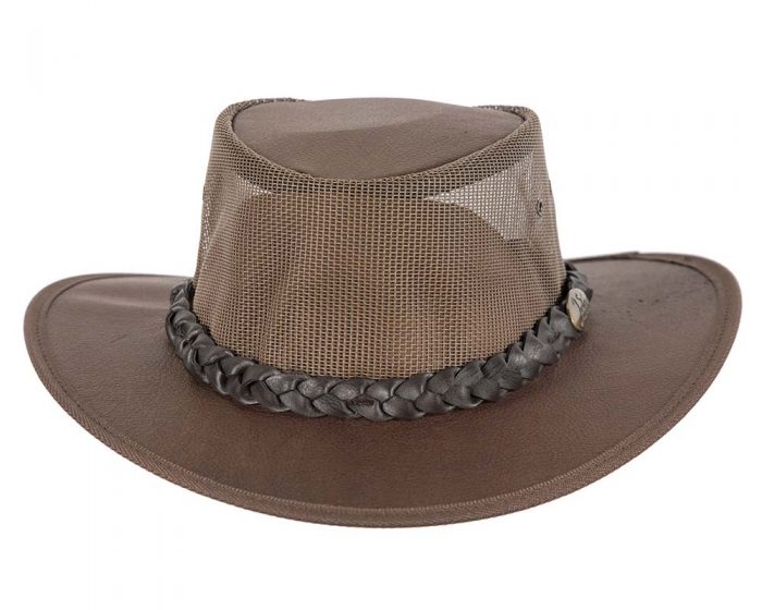 Dark Brown Kangaroo Leather Australian Cooler hat by Jacaru - Image 5