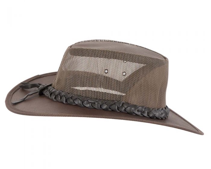 Dark Brown Kangaroo Leather Australian Cooler hat by Jacaru - Image 3