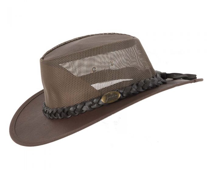 Dark Brown Kangaroo Leather Australian Cooler hat by Jacaru - Image 2